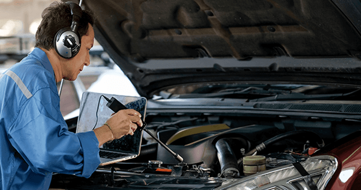Automotive technician at work