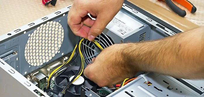 Learner practising desktop repair